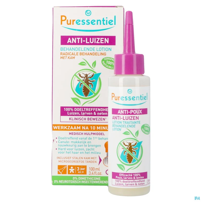 Puressentiel Anti-luizen 100ml + Kam | Natuurlijk & Effectief in 10 min