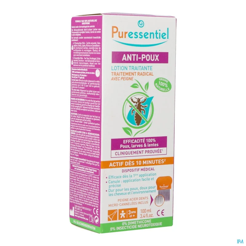 Puressentiel Anti-luizen 100ml + Kam | Natuurlijk & Effectief in 10 min