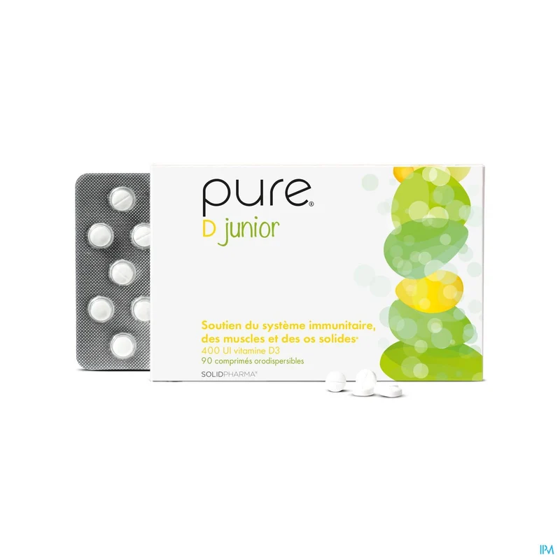 Pure D Junior Smelttabletten 90 - Vitamine D3 400 IE voor kinderen, immuunsysteem & botgroei