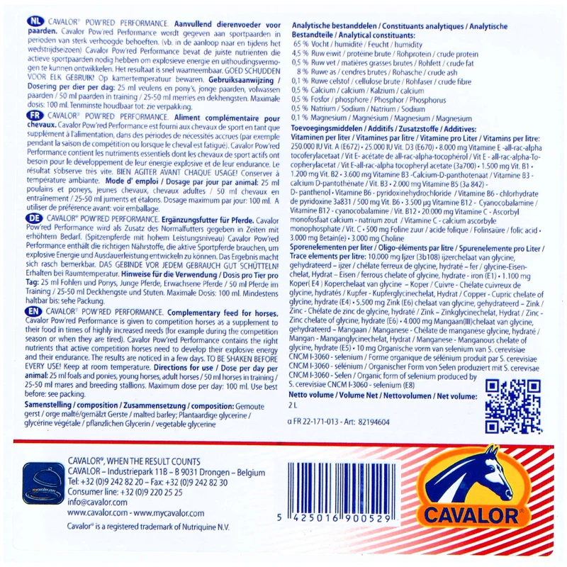 Cavalor Vitamines et Minéraux Pow'Red Performance