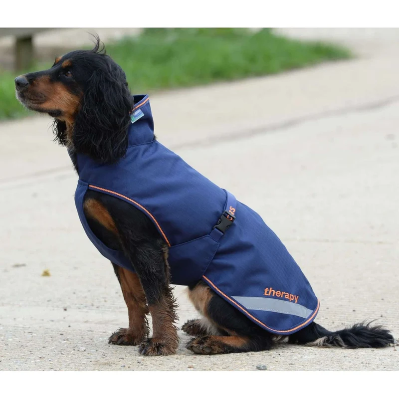 Bucas Therapy Dog Rug Bleu Marine/Orange