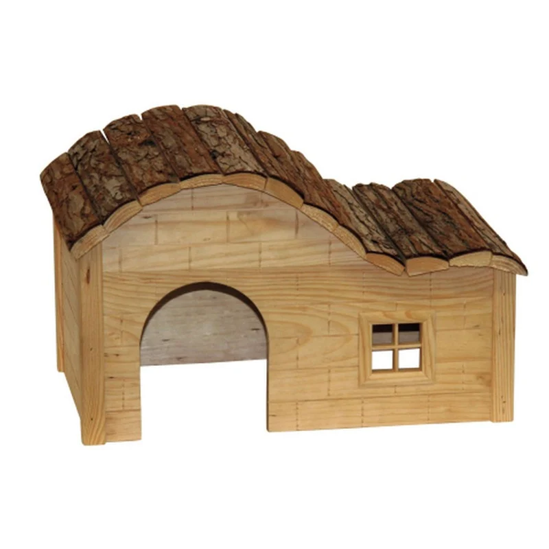 Kerbl Rabbit House Nature with Wavy Roof Wood Bois