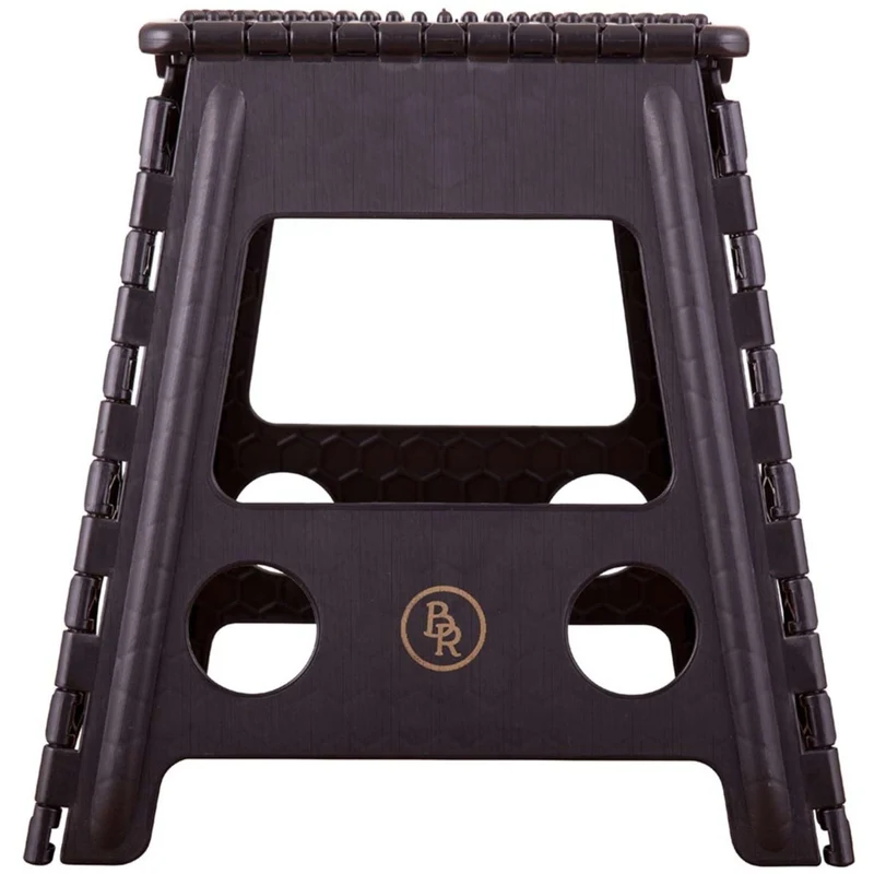 BR Tabouret/Marche-Pied Plastique Dépliable Noir