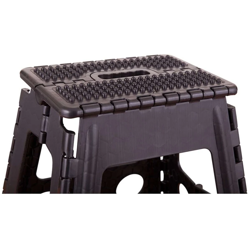 BR Tabouret/Marche-Pied Plastique Dépliable Noir