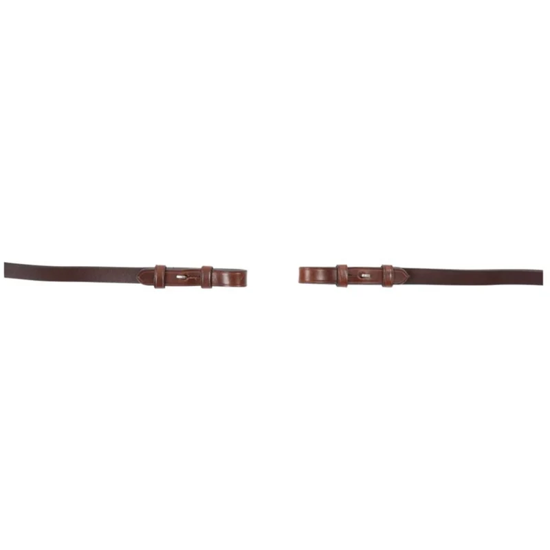BR Rênes de Dressage Cuir/Caoutchouc Arrêts 16mm Oak/Silver