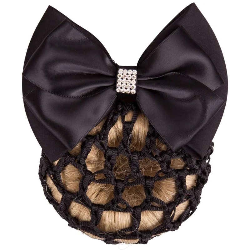 BR Noeud pour Cheveux avec Petite Maille et Paillette Noir