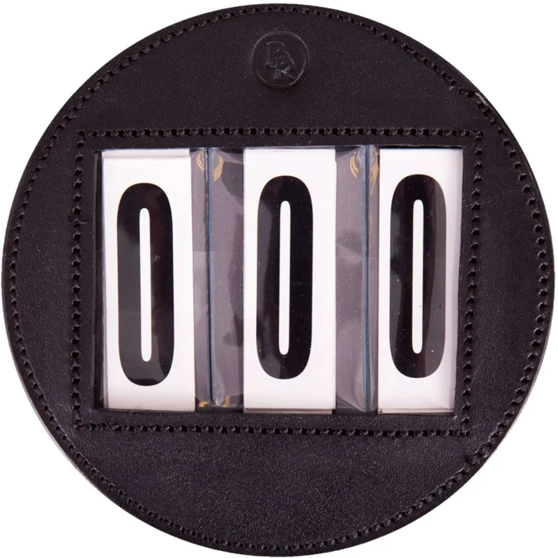 BR Numéros de Dossards Rond Cuir Noir