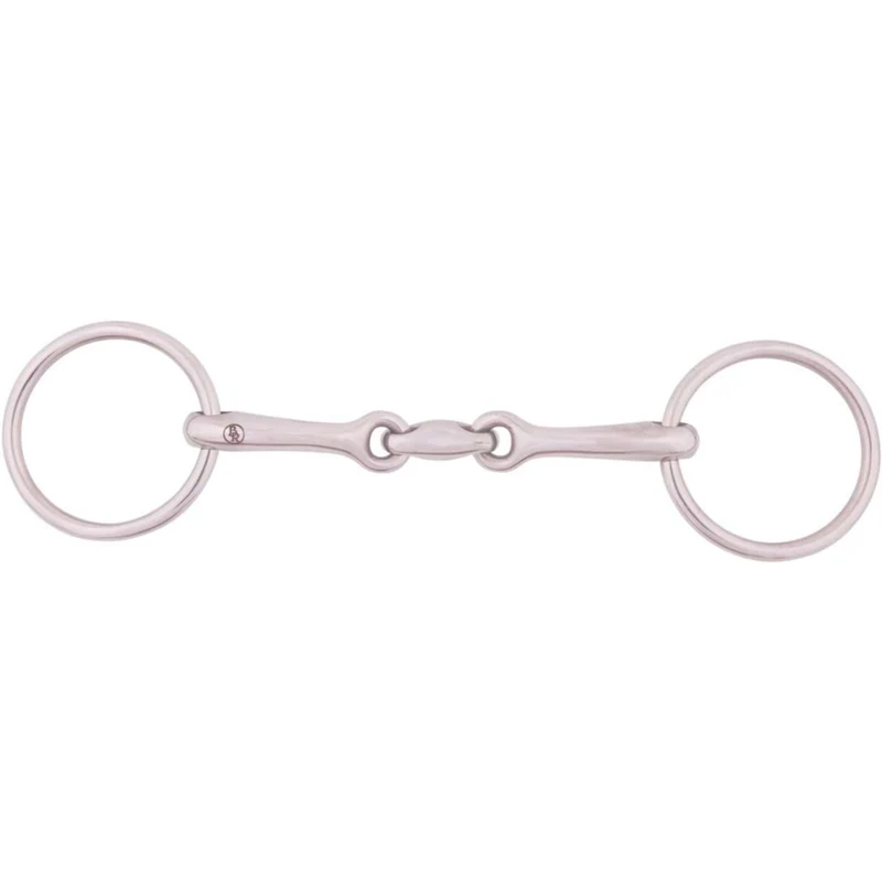BR Mors de Filet Massif 13mm Double Brisure Acier Inoxydable