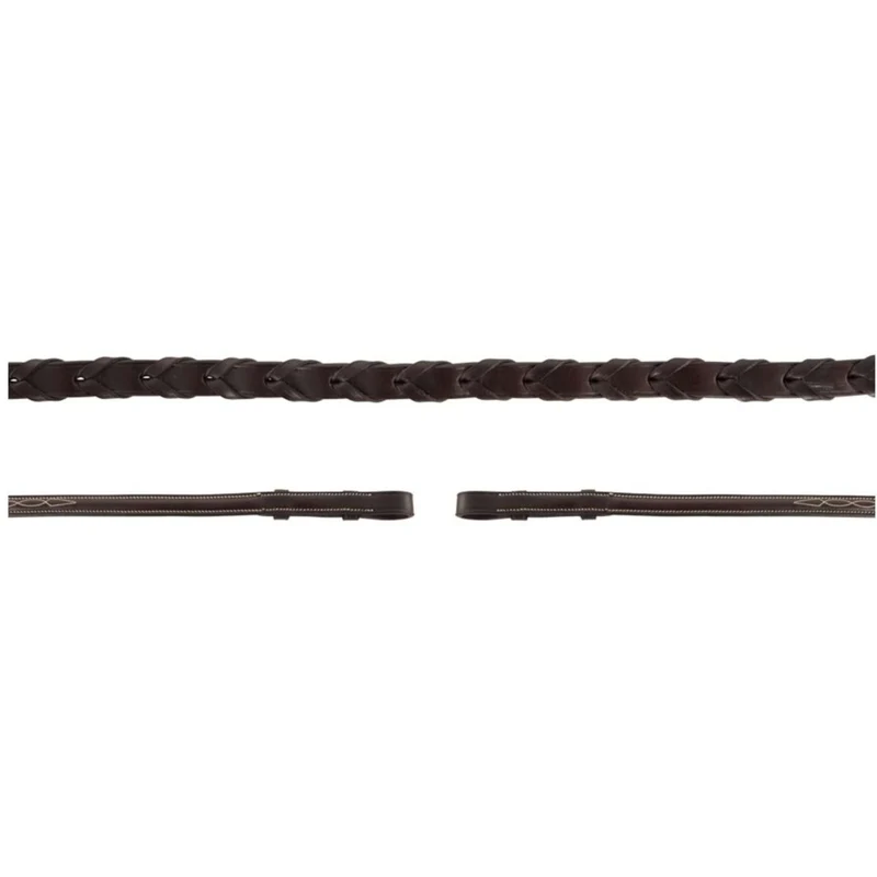 BR Rênes Hunter Tressé Fancy Marron/Argent