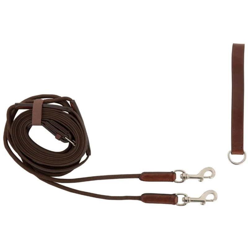 BR Rênes Allemandes Blackpool Anti-slip + Corde Oak/Silver