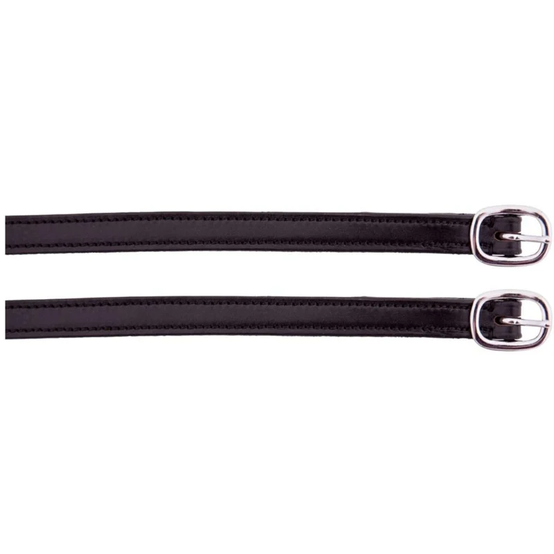 BR Lanières pour Éperons Cuir Fourré Boucle Acier Inoxydable Noir