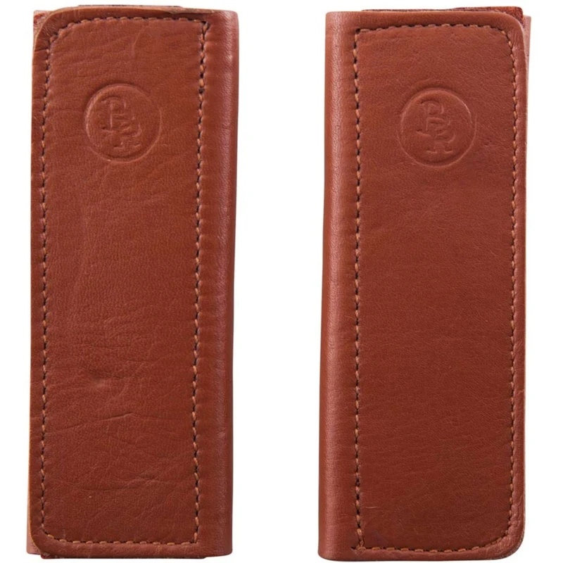 BR Fourreaux de Muserolles Cuir Souple avec Velcro Tabac