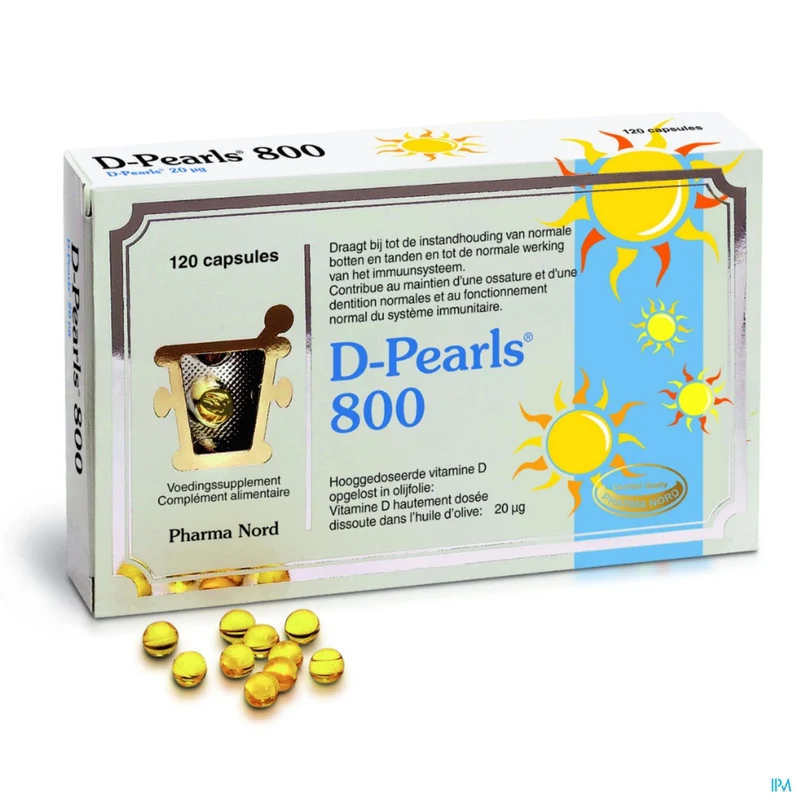 D-pearls 800 Vitamine D3 Capsules | Immuunsysteem & Sterke Botten | 120 Stuks