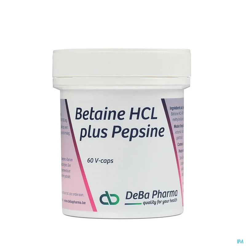Deba Betaine HCl + Pepsine | 60 V-caps | Spijsverteringsondersteuning