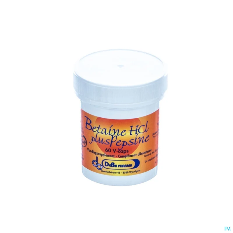 Deba Betaine HCl + Pepsine | 60 V-caps | Spijsverteringsondersteuning