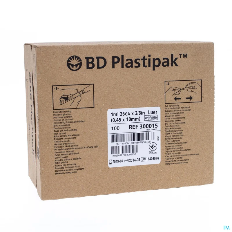 BD Plastipak Spuit 1ml + 26G Naald - Precisie Injectie Steriele Set